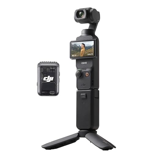 Image of DJI Osmo Pocket 3 Creator Combo, Vlogging Cameras, 4K /120fps Vlog Camera, 3-Axis Stabilization, Face /Object Tracking, Mic Included + 128GB Memory, 2pc Mic, Software + More (Podcast Vlogging Bundle)