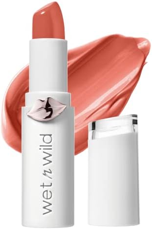 Lipstick By Wet n Wild Mega Last High-Shine Lipstick Lip Color Makeup, Coral Bellini Overflow