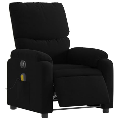 Emmtore Sillón reclinable de Masaje eléctrico Tela Negro Relax sillón