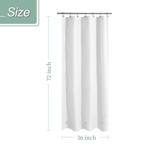 Image of Mrs Awesome Stall Shower Curtain Liner 36x72, PEVA Plastic Shower Liner for Bathroom Lightweight & Waterproof, 36 x 72, White