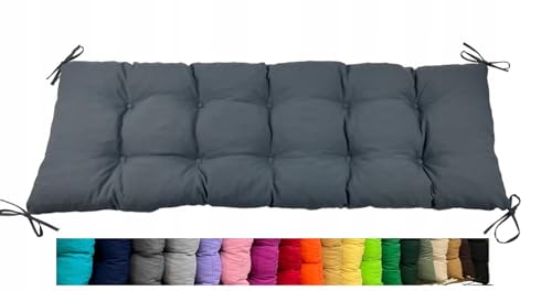 Cojín de banco cojín de banqueta, cojín de banco para entrada, asientos de interior o jardín exterior de espuma granulada (105 x 40 x 8 cm, Grafito)