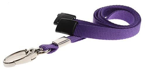 Identity-Plus: Metal Lobster Clip Lanyard Neck Strap with Safety Breakaway (Purple, 25 pcs) โ image 1