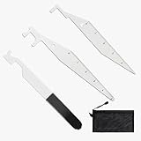 TIDENBR 3Pcs Professional Stainless Steel Firefighter Tool Set - Includes Multi-Functional Hand Lever with Comfort Grip, Precision Single-Hook and Double-Hook Tools with Integrated Ruler Scales