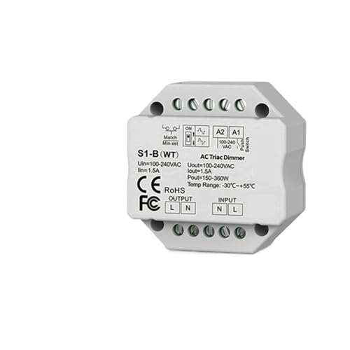 AC Thyristor LED Dimmer Push Button Switch 110V 220V 230V Touch Screen Remote Control(4xS1-B(WT) TW1 W)