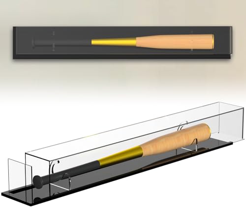Baseball Bat Display Case Mirror Acrylic Bat Display Case UV Protection Wall Mount or Tabletop Holder Fits 36 Bats Clear Collectible Case for Memorabilia 39 x 5.9
