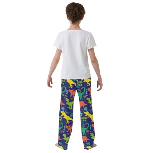 Colorful Dinosaur Grunge Purple Boys Pants for Kids Jogger Pants with Pockets S-XL3