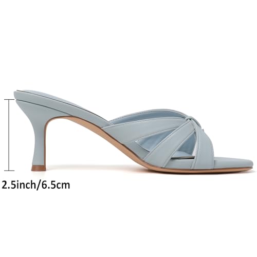 Image of Mostrin Kitten Heels for Women Pointed Toe Vintage Mules Heels Sexy Slip on Stiletto Backless Sandals for Party Wedding Daily