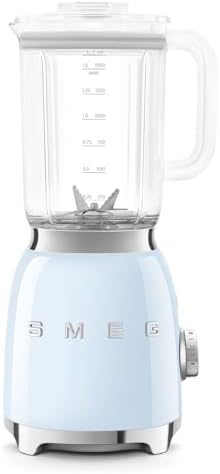 SMEG BLF03 Retro Style Blender – 600W Countertop Blender with 48 oz BPA-Free Jug, 3 Speeds + Pulse, Ice Crush & Smoothie Functions – 50s-Inspired Design-Pastel Blue - Thumbnail 5