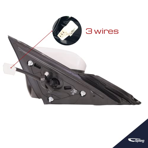 Spieg Ho1320283 Driver Side Mirror Replacement For Honda Civic Lx Se Sport 2016-2020 Power Non Heated Manual Fold Paintable White 3Pin (Lh) #TOP5