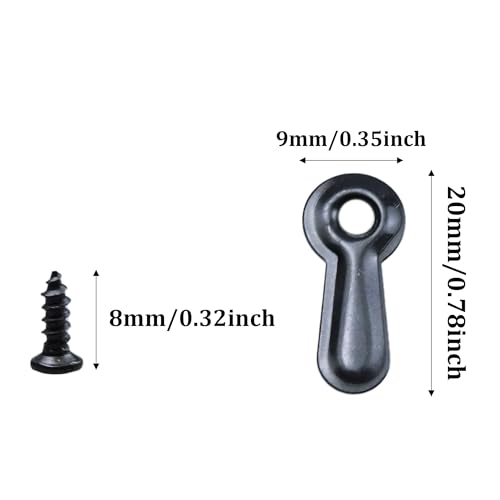 Image of 100Pcs Picture Frame Turn Button Fasteners with Screws, 9x20mm Metal Photo Frame Hardware Backing Clips for Hanging Pictures, Posters, Drawing Crafts - Black