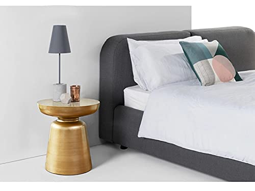 Taimowei Sofa Side Table Bedroom Bedside Table Small Table Side Table Light Round Table Movable Small Tea Table Cor/Silver #TOP5