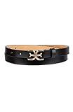 Sam Edelman Women's Double-E Logo Sliding Loop Belt, Black, X-Large