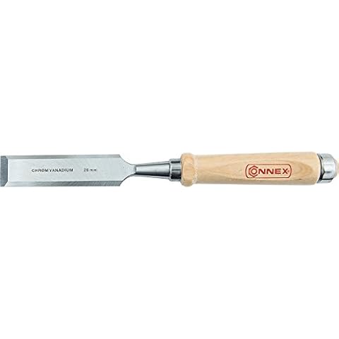Connex COX861026 Stechbeitel mit Ulmer Heft aus Weißbuche und Chrom-Vanadium-Klinge mit Seitenfase, Breite 26 mm Cover
