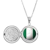 ナイジェリア国旗サッカーワールドカップ フォトネックレスはペンダントアクセサリーを開くことができます