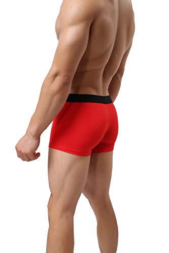 Men's Seamless Cotton Trunks Underwear Short Leg Pack4