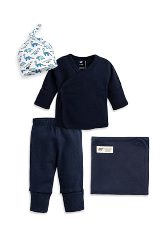 Image of monica + andy Hospital Cuddle Box, 100% Organic Baby Clothes for Newborns & Infants, Coming Home Swaddle Blanket & Cap