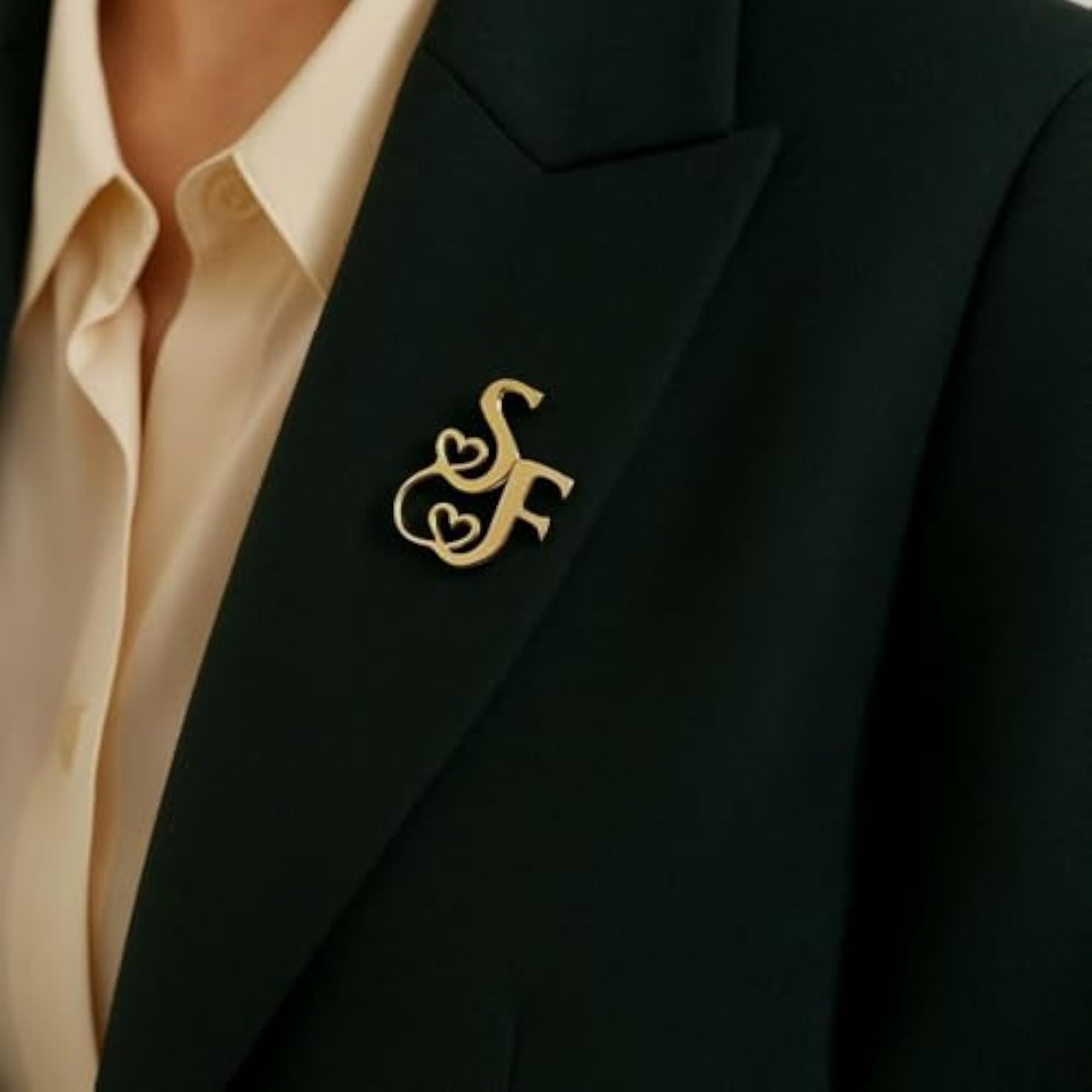 Heart with Initials Personalised Brooch