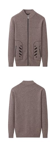 Vsadsau Men Wool Zipper Sweater Stand Collar Cardigan Sweater Thick Knitted Warm Long Sleeve Jumpers4
