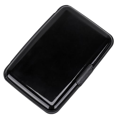 Image of ELFISH Mini RFID Aluminum Wallet Credit Cards Holder Business Card Case Metal ID Case for Men Women (Black)