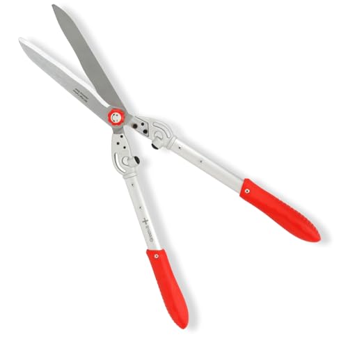 HOME IT® Heckenschere 68 cm mit Wellenschliff-Klinge – SK5 Karbonstahl – Aluminium-Griff – Anti-Rutsch-Griff – Präzises Schneiden von Hecken & Sträuchern