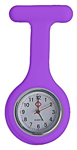 Preisvergleich Produktbild Krankenschwester Schwesternuhr Taschenuhr Kitteluhr Pulsuhr Pflege Nurse Watch Doctor (Lila)