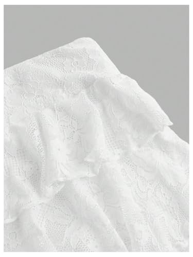 Women's Plus Size High Waist Layered Skirt Ruffle Hem A Line Short Skirts Lace Cake Skirt3