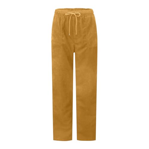 Corduroy Pants Women High Waisted Drawstring Casual Straight Leg Pants Loose Comfy Lounge Pants Trousers with Pockets4