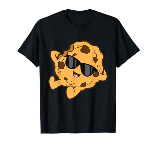 Cute Chocolate Chip Cookie Tees For Cookie Lovers Unisex-Kids Black Kawaii Modern Graphic T-Shirt Small