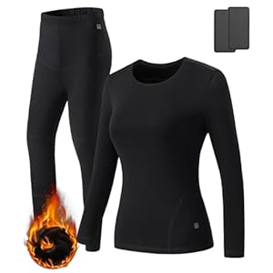 Heated Thermal Underwear for Women 4 Heating Zones And 3 Temperature Controls USB Electric Layer Base