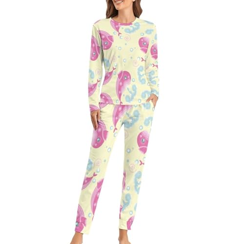 Pyjama femme Baleine Rose pour des soirées cocooning et nuits douces
