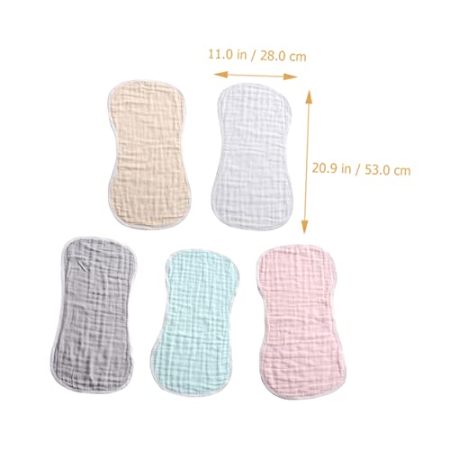 5Pcs Soft Cotton Burp Cloths Extra Absorbent Feeding Rags Multi for Spit Up and Drooling Gentle Skin2