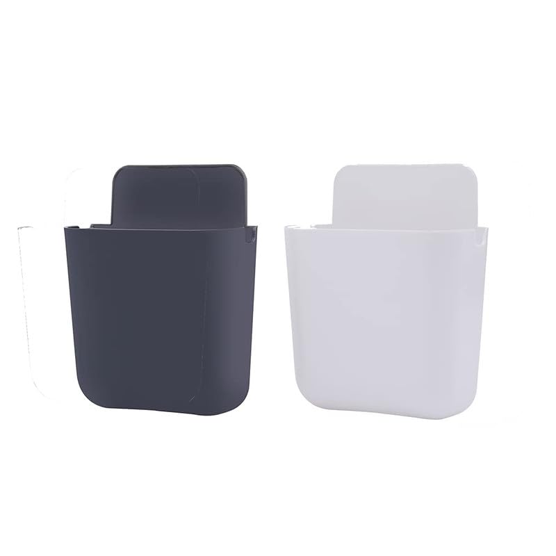 2piece wall mounted storage box remote storage organizer case for air conditioner tv mobile phone plug holder stand rack, phone charger plug holder(pack of 2) multicolor
