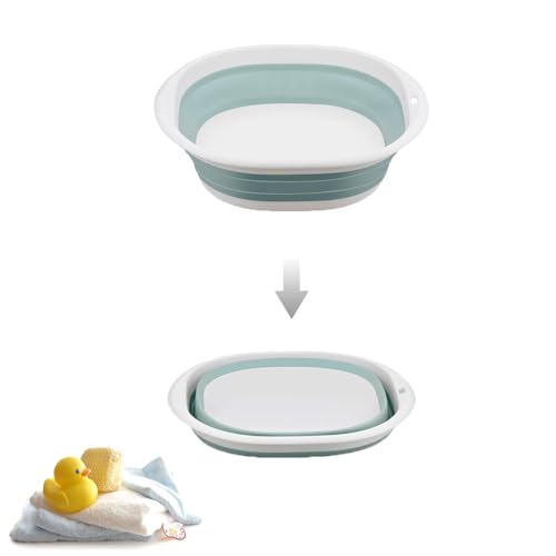 3.5 L Foldable Washing Up Basin, Portable Multipurpose Washing Bowl, Collapsible Space Saving Washtub, Retractable Storage Container for Kitchen Travel Camping Hiking Motorhome Outdoor(Blue,S)