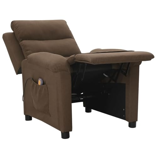 Tidyard Massagesessel Braun Stoff, Armlehnensessel Relaxsessel TV-Sessel Fernsehsessel für Wohnzimmer Schlafzimmer342355 – Bild 8