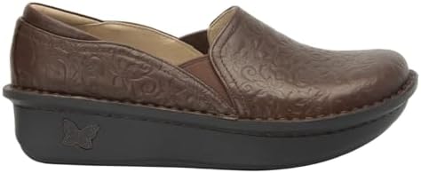 Alegria Women's Debra Cocoa Bloom Comfort Slip On Leather Clog 10.5-11 M US | Image 1