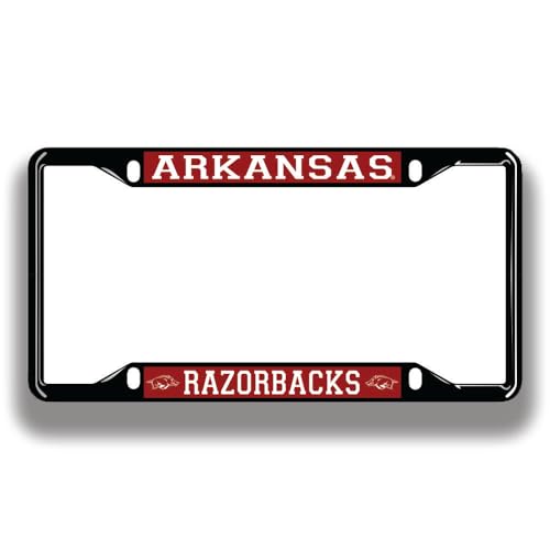 Elite Fan Shop Arkansas Razorbacks License Plate Frame Black