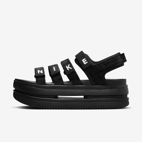 Image of Nike Icon Classic SE Women's Sandals (FJ2596-001, Black /Black /White) Size 9