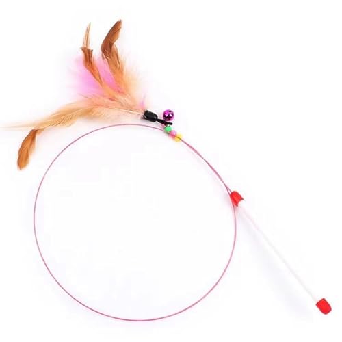 Vara Gato Brinquedos Fio De Aço Pena a e Guizo 100 cm XR018