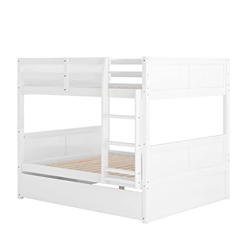 Softsea Full Bunk Beds With Trundle For Kids Teens, Convertible To 2 Beds, Solid Wood Full Over Full Bunk Bed Frame For Adults #TOP7