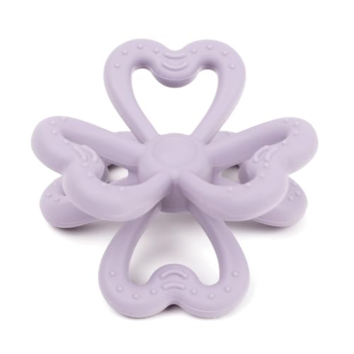 Image of Haakaa Silicone Clover Teether - Food Grade Silicone Teething Toys for Babies 3-6 Months 6-12 Months, Soft & Easy Hold Chew Toy for Infant, BPA Free (Lavender)