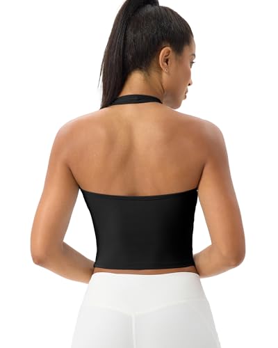 Workout Crop Tank Tops for Womens V-Neck Sleeveless Shirts Halter Longline Backless Underwear for Casual Sports Fitness Yoga3
