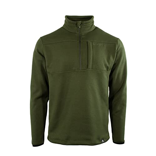 Pnuma Outdoors Durango Fleece Pullover, Military Green OD, Insulated Polyester, Breathable, Quarter Zip (DU-FP-NA)