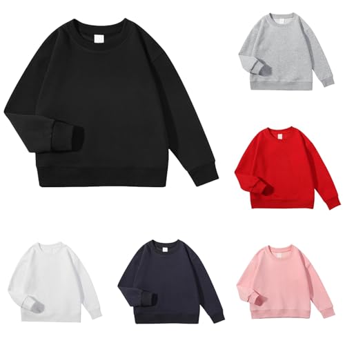 Kids Cute Sweatshirts Boys Plain Long Sleeve Crewneck Sweatshirt Girls Cotton Hoodies Toddler Boy Jacket