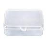 AKOAK Clear Polypropylene Rectangle Mini Storage Containers Box with Hinged Lid for Accessories,Crafts,Learning Supplies,Screws,Drills,Battery,Pack of 4 (3.46" x 2.24" x 1.18") #1