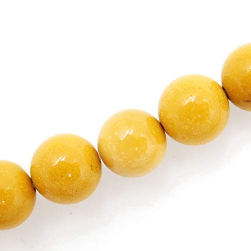 Malahill semiprecious Stone Beads for Jewelry Making, Sold per Bag 5 Strands Inside, Yellow Mookaite 8mm