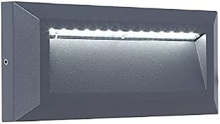 Anthracite Outdoor LED Modern Surfaced Mounted Brick Wall Light | 10W 400 Lumen 4000k Cool White | 230mm x 101mm | IP54 Rated | 240V | Heavy Duty Aluminium | Eyelid Diffuser