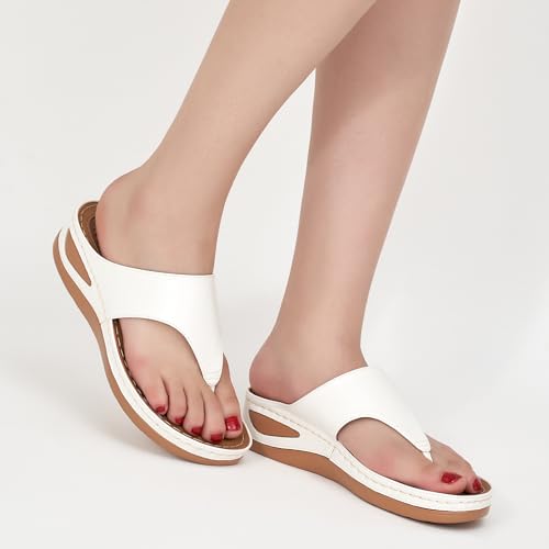 Image of Alicegana Womens Sandals Wedge Shoes: Comfortable Dressy Summer Flip Flops