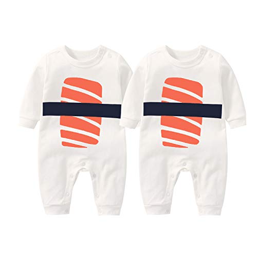 Image of YSCULBUTOL Baby Bodysuit Yummz Tomato Ketchup Mustard Red Yellow Twins Set Boys Girls Clothes Twins Baby Outfits