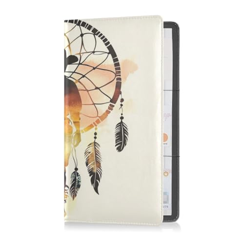 Leather Car Registration and Insurance Card Holder Men Women Prefect Car Essentials Wallet for Driver License, Cards & Essential Documents Western Cowboy Dream Catchers Tribal Boho Snakes