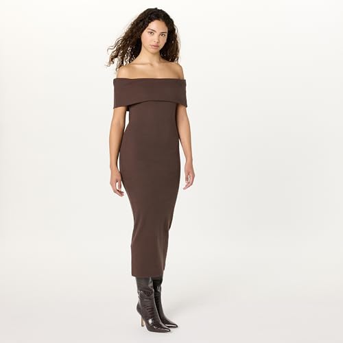 Image of The Drop Womens Lora Off The Shoulder Midi Sheath Dress
